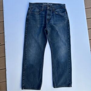 Nautica Jeans Co. Jeans  BLUE Relaxed Fit Straight Leg Denim Pants MEN  34 X 30